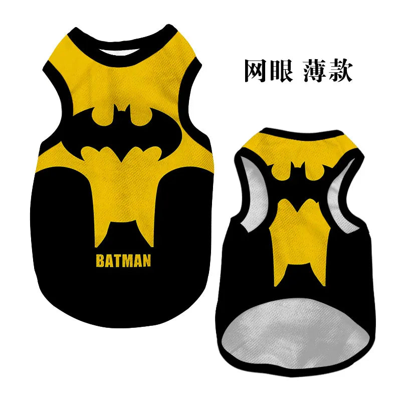 2025 Cartoon Superhero Pet Vest – Iron Man & Batman Style Sleeveless Apparel for Dogs and Cats, Breathable and Fun Outfit