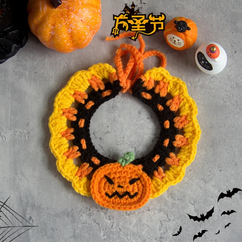 Halloween Cat Collar Dog Clothing Pet Scarf Collar Cat Halloween Party Costume Cute Cat Scarf Halloween Decoration