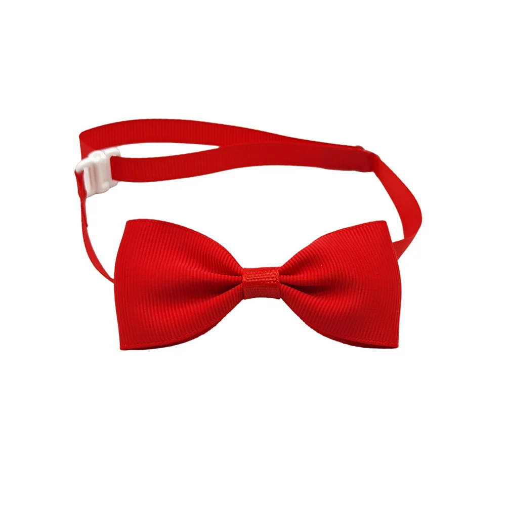 (10 pieces/lot) Fashion Bow Tie For Dogs Adjustable Neck Tie For Cat Solid Colors Puppy Grooming Accessories Pet Supplies