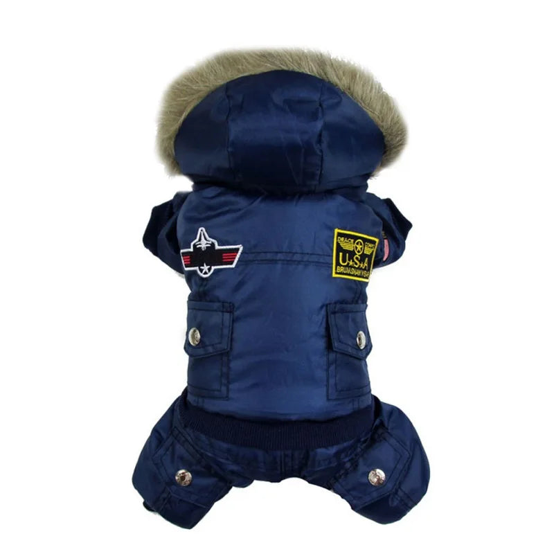 Uniform Autumn Winter Warm Pet Dog Jacket Waterproof Thicken Hooded Dog Padded Coat For Small Medium Dogs Puppy Jumpsuit Coats