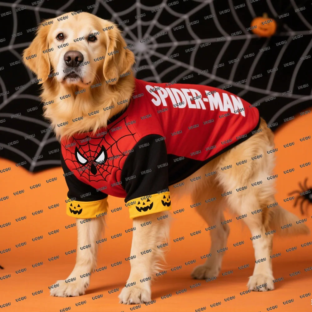 Disney Marvel Spider-Man Pattern Pet Short Sleeve Halloween Party Pet Clothing Cute Cartoon Small/Big Dog Clothing