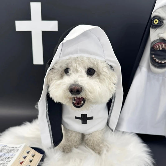 Halloween Dog Clothes for Small Medium Large Dogs Cat Funny Dress Up Cosplay Nun Costumes Jesus Cross Puppy Pug Pet Cute Outfits