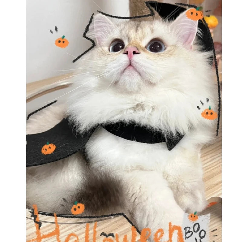 Halloween Pet Costume Bat Wings With Bell, Cute Dog Cat Bat Costume Outfit For Halloween Party, Vampire Devil Puppy Kitten Cloth