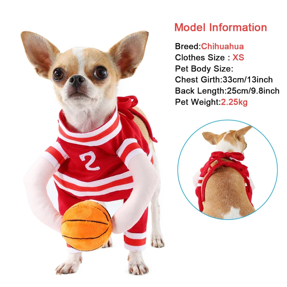 Dog Basketball Player Halloween Costume For Small Medium Big Dogs Cat Breathable Pet Puppy Cosplay Sport Outfits Pug Party Gifts