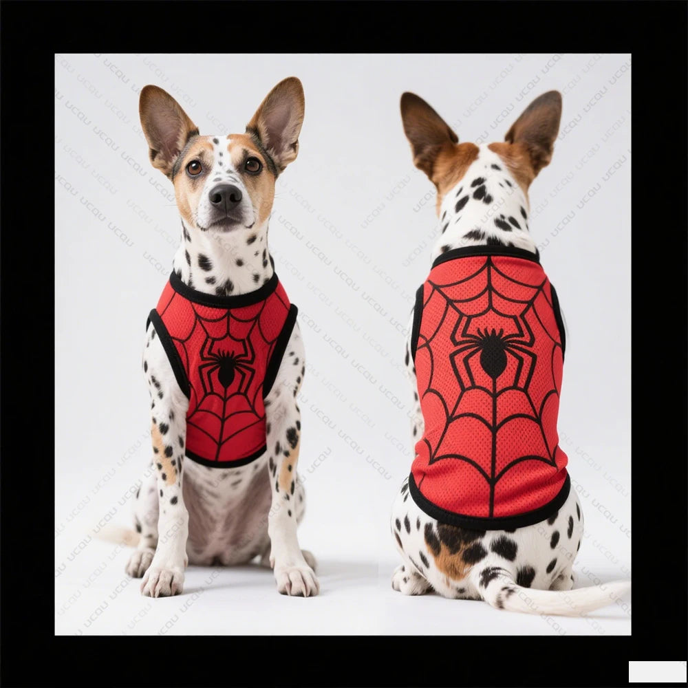 Pet Summer Clothing Dog Vest Spider-Man Design Fresh And Cute Exclusive For Cute Pets  Quick Drying And Breathable