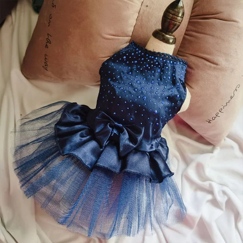 Summer Pet Clothes Dot Dog Dress For Dogs Skirt Summer Princess Dog Wedding Dresses York Clothes For Dogs Skirts Pet Cat Dress