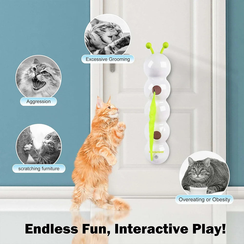 Electric Cat Toy Intelligent Sensing Automatic Cat Teasing Caterpillar Burrowing Mouse Hitting The Ground Cat Stick Cat Supplies