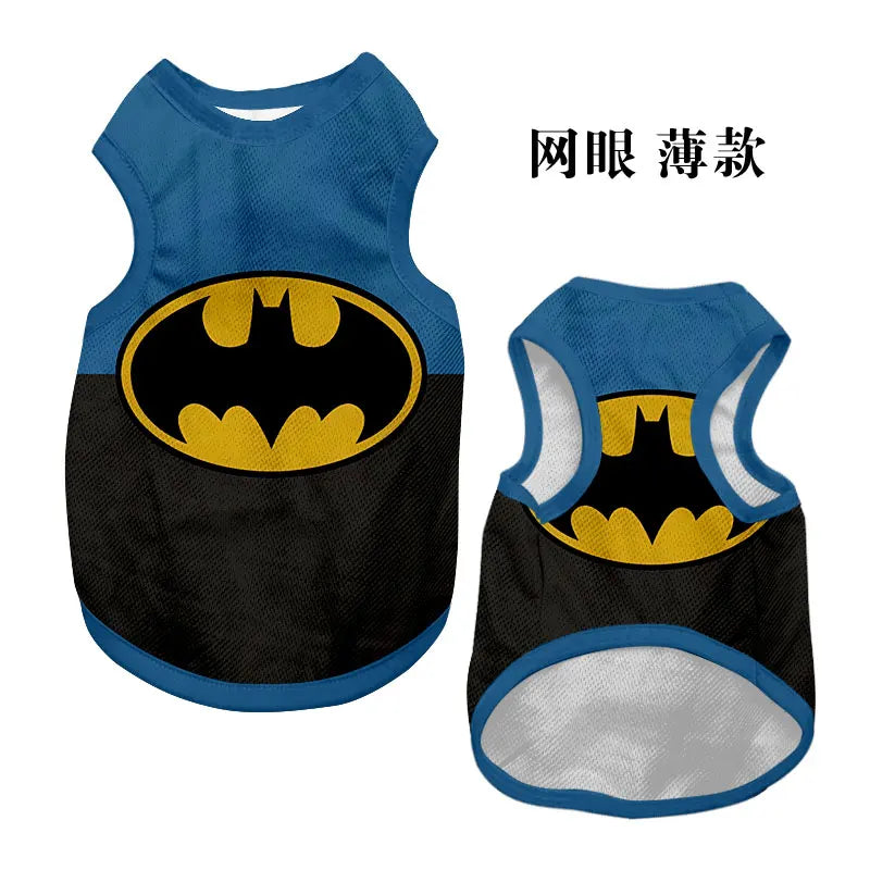2025 Cartoon Superhero Pet Vest – Iron Man & Batman Style Sleeveless Apparel for Dogs and Cats, Breathable and Fun Outfit