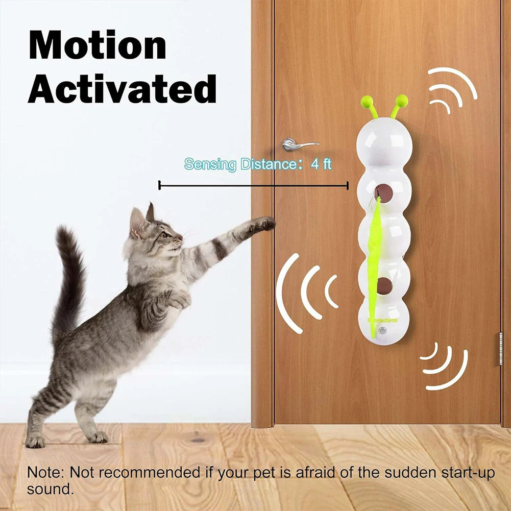 Electric Cat Toy Intelligent Sensing Automatic Cat Teasing Caterpillar Burrowing Mouse Hitting The Ground Cat Stick Cat Supplies