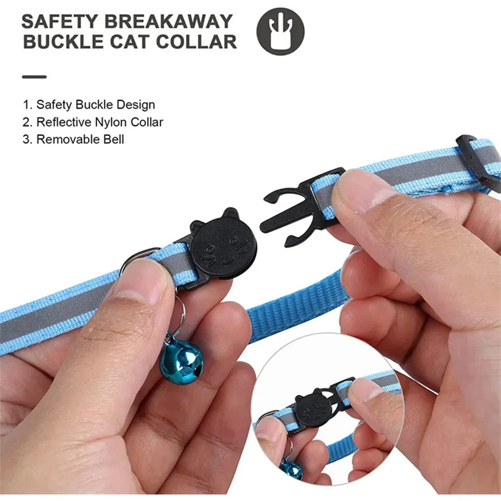 Reflective Cat Collar with Apple AirTag Holder Adjustable and Stylish Design for Kitten Safety