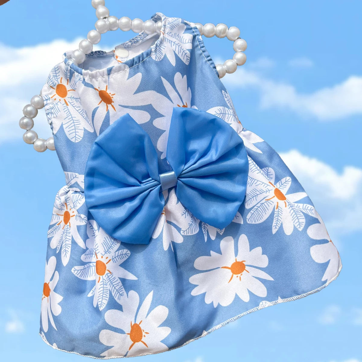 Small Dog Dress Summer Cooling Dog Clothes for Small Dog Clothing Cute Flower Cat Dress Bowknot Clothes for Pet Dress Cat Cloth