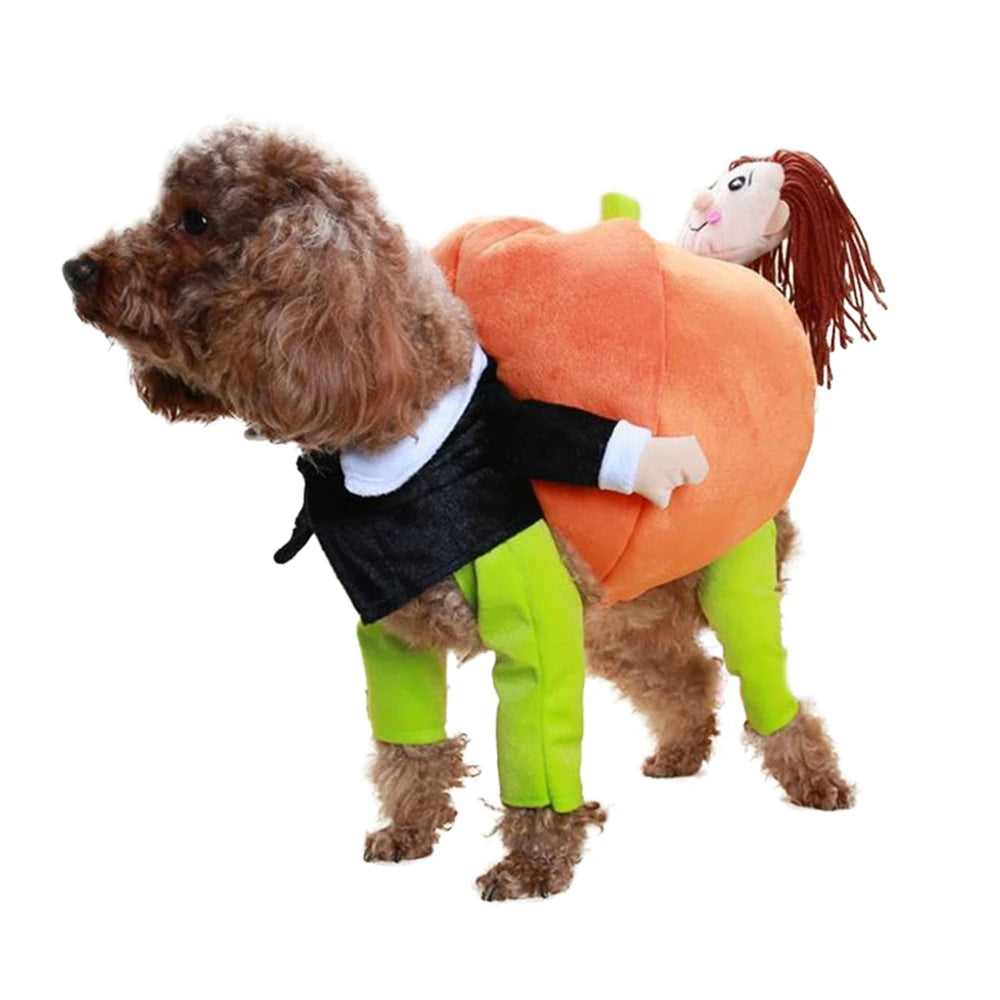 Funny Pet Cosplay Costume Small Medium Dog Leotard Coat Halloween Christmas Clothing Cat Pumpkin Transfiguring Dog Cute