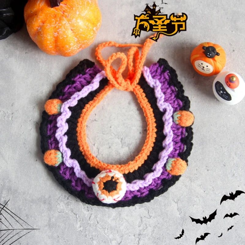 Halloween Cat Collar Dog Clothing Pet Scarf Collar Cat Halloween Party Costume Cute Cat Scarf Halloween Decoration