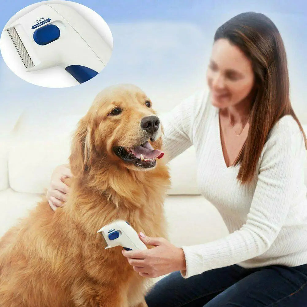 1Pc Pet Licke Electric Tick Remover Comb Safety Tool for Dogs Cats and Pets To Kill Fleas Hair Lice Killer Cleaning Brush