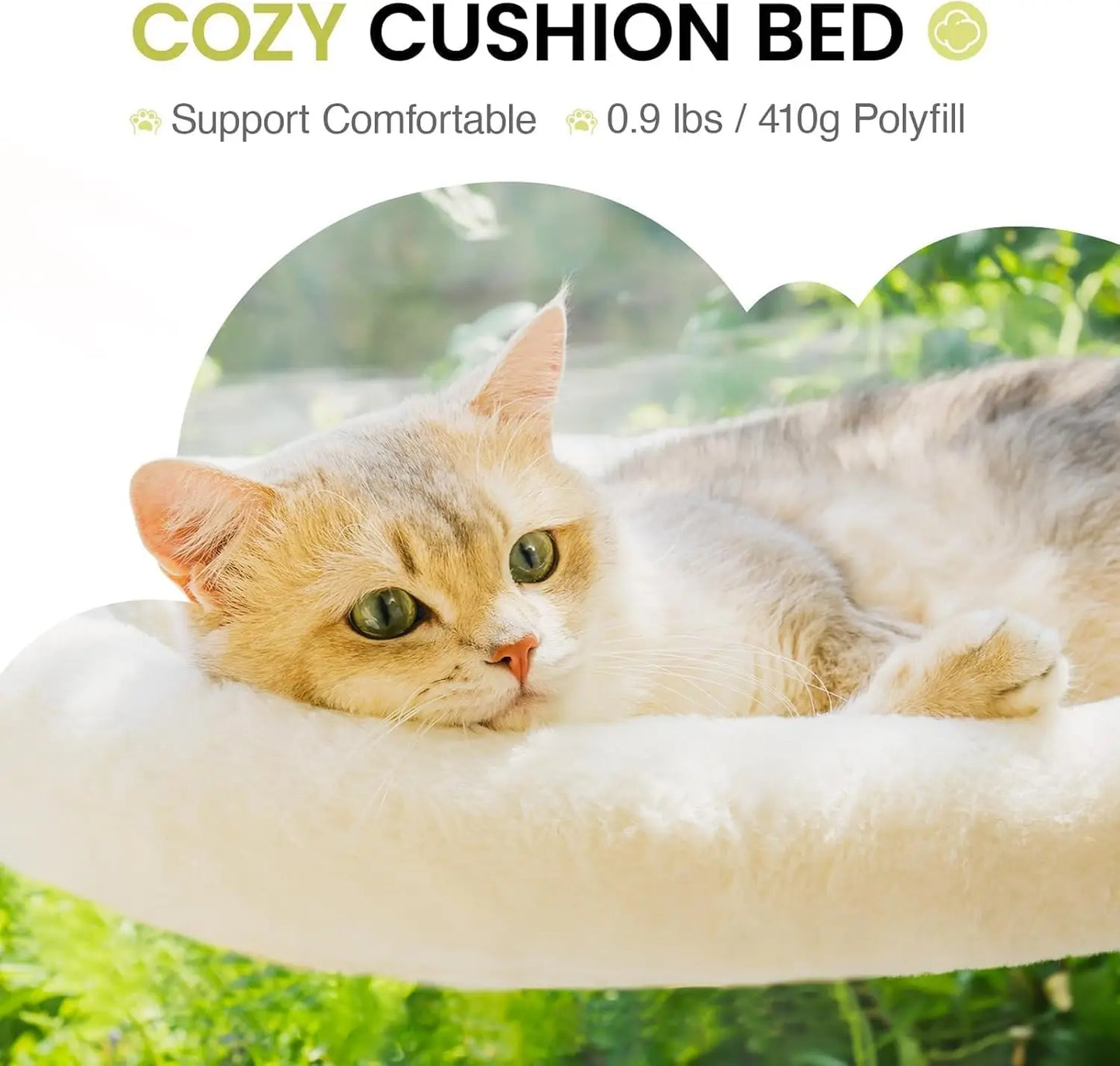 Mewoofun Foldable Cat Window Perch with 4 Strong Suction Cups  Cat Window Hammock Removable Soft Cover White Brown Green