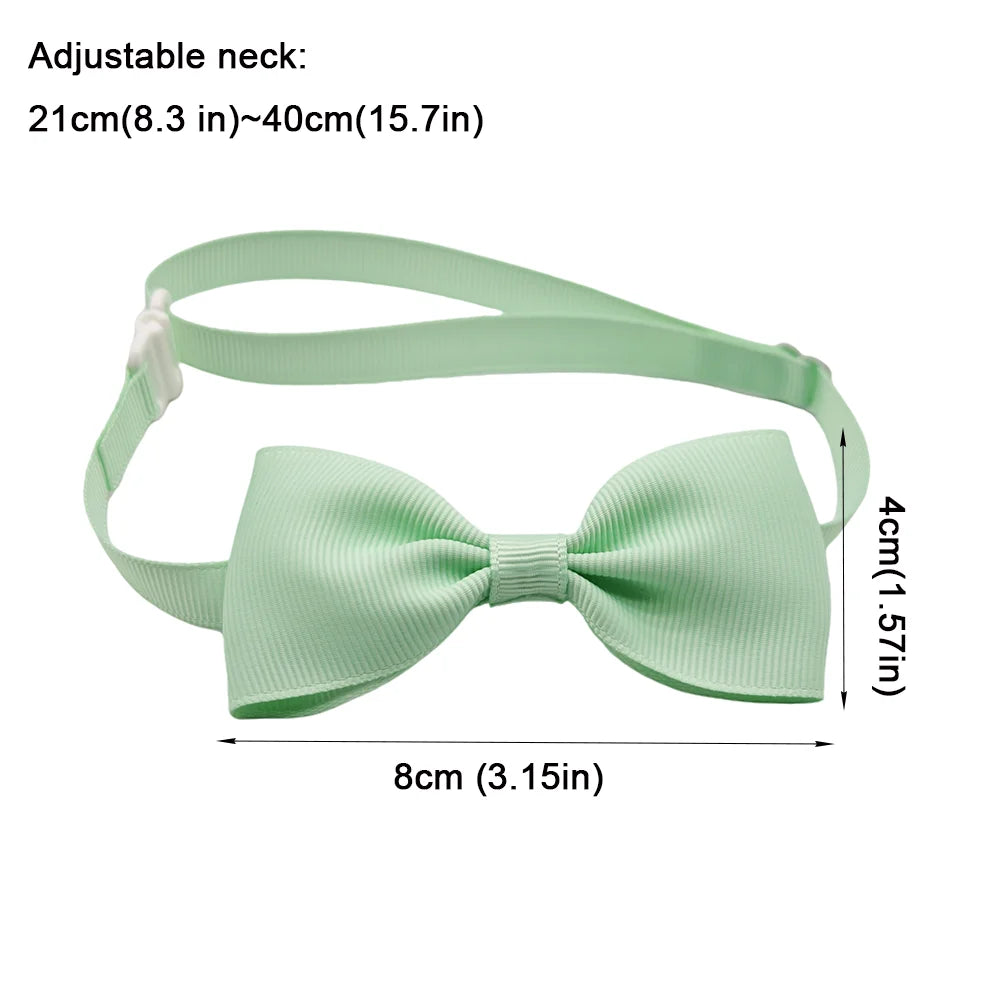 (10 pieces/lot) Fashion Bow Tie For Dogs Adjustable Neck Tie For Cat Solid Colors Puppy Grooming Accessories Pet Supplies