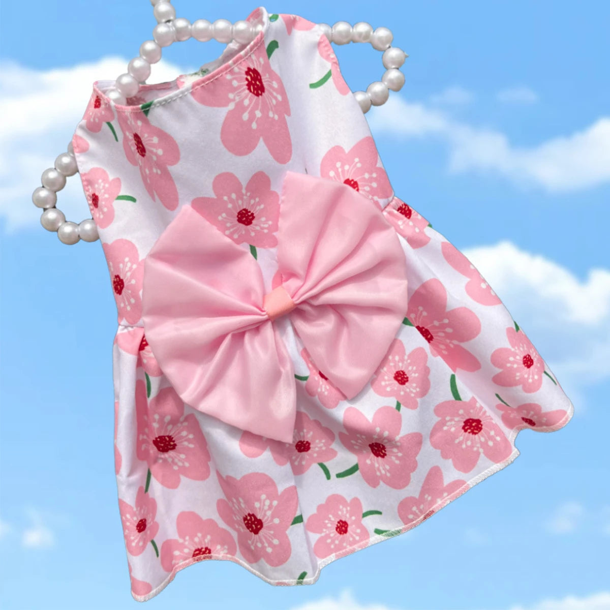 Small Dog Dress Summer Cooling Dog Clothes for Small Dog Clothing Cute Flower Cat Dress Bowknot Clothes for Pet Dress Cat Cloth