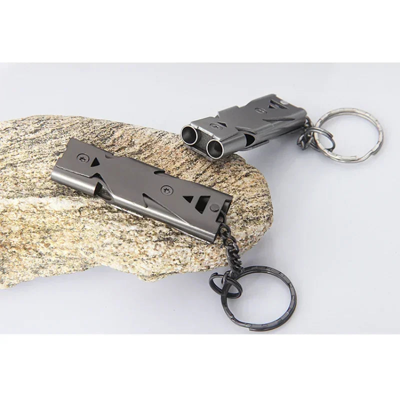 Bird Training Supplies Metal Birds Ultrasonic Whistle Stainless Steel Shock Outdoor Double Hole Whistle Feeding Annunciator