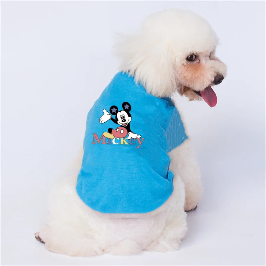 1pc  Mickey print pet short sleeved shirt, soft cat and dog pet short sleeved T-shirt