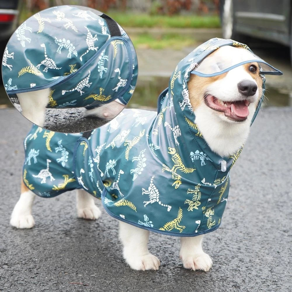 Teddy Cgi Golden Dog Clothes Egg Olk Man PU Waterproof Jacket Dog Raincoat Pet Supplies Waterproof Outdoor