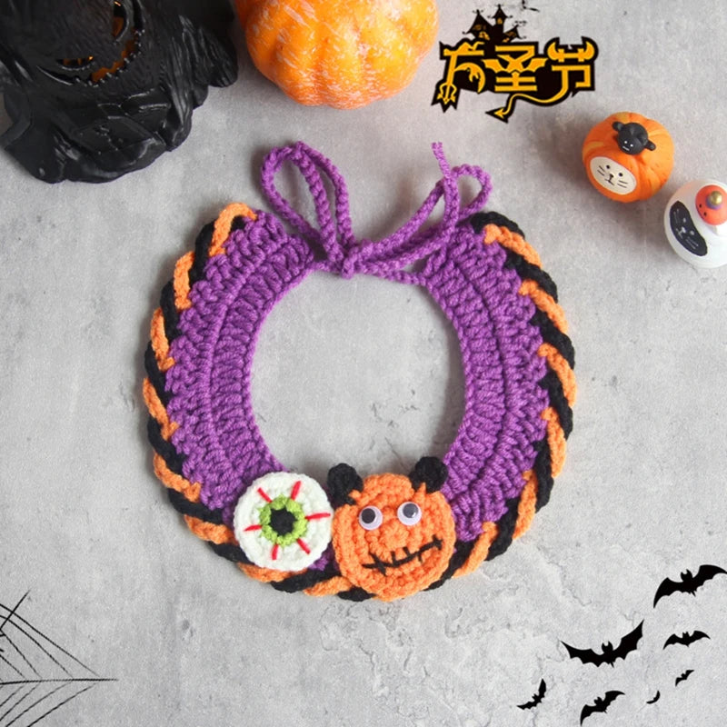 Halloween Cat Collar Dog Clothing Pet Scarf Collar Cat Halloween Party Costume Cute Cat Scarf Halloween Decoration