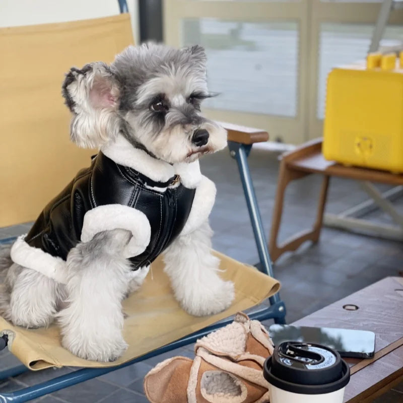 Pet Autumn Winter Velvet Sleeveless Vest Fur One-piece Coat Teddy Schnauzer Bichon Dog Thick VestPuppy Clothes for Small Dogs