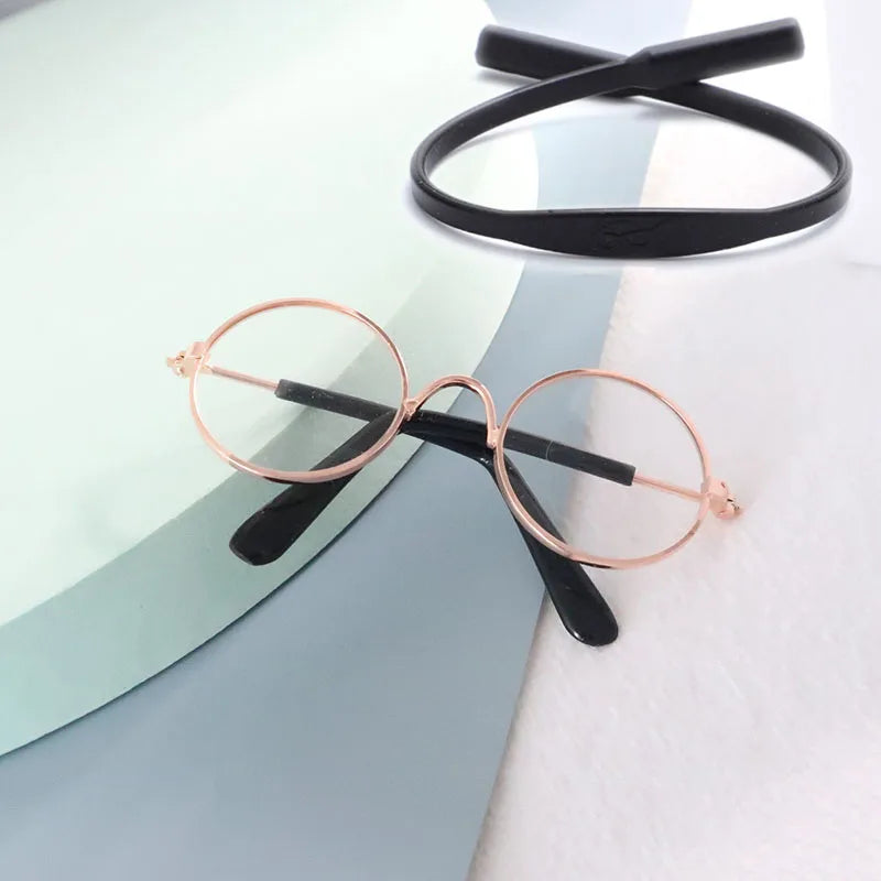 Puppy Dog Sunglasses Anti-skid Round Metal Cat Classic Retro Sunglasses Hippie Cute and Funny Pet Glasses Cosplay Party Costume