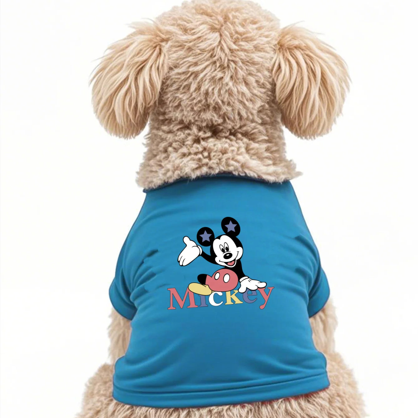 1pc  Mickey print pet short sleeved shirt, soft cat and dog pet short sleeved T-shirt