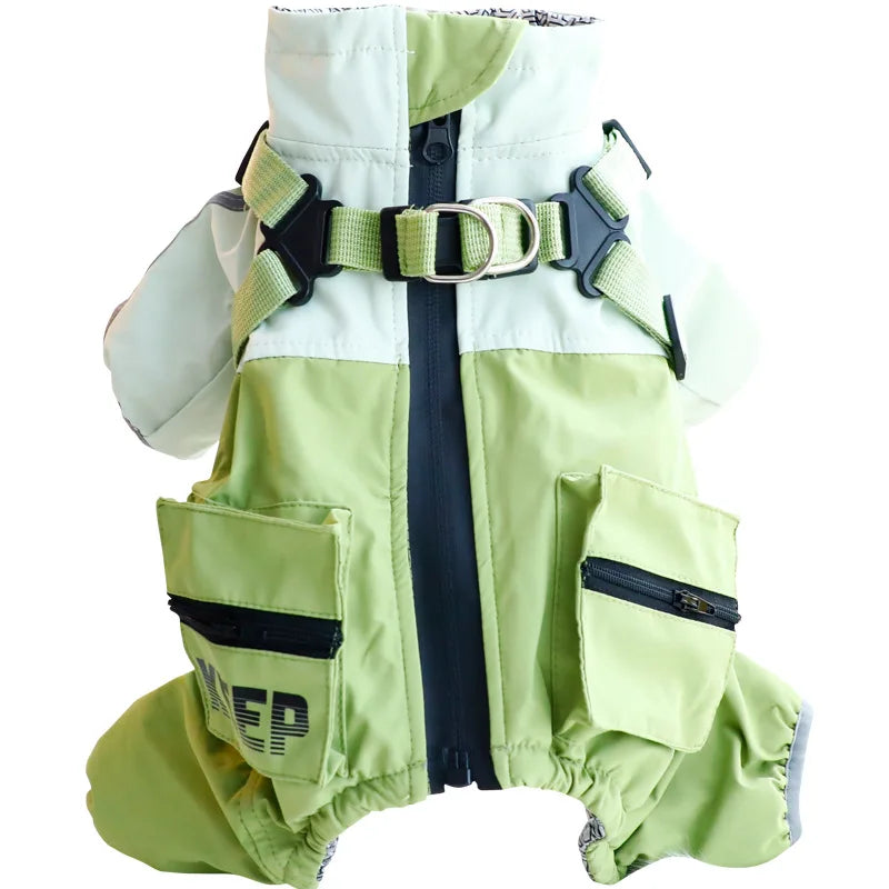 Dog Winter Clothes Autumn Winter Thickened 3-in-1 Waterproof Dog Cotton Coat - Four-legged Warm Pet Jacket For Small D