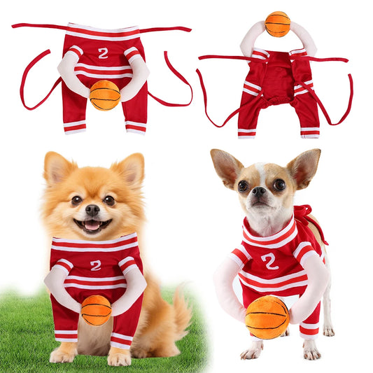 Dog Basketball Player Halloween Costume For Small Medium Big Dogs Cat Breathable Pet Puppy Cosplay Sport Outfits Pug Party Gifts