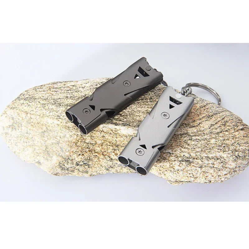 Bird Training Supplies Metal Birds Ultrasonic Whistle Stainless Steel Shock Outdoor Double Hole Whistle Feeding Annunciator