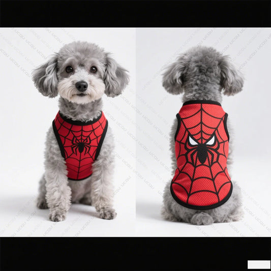 Pet Summer Clothing Dog Vest Spider-Man Design Fresh And Cute Exclusive For Cute Pets  Quick Drying And Breathable