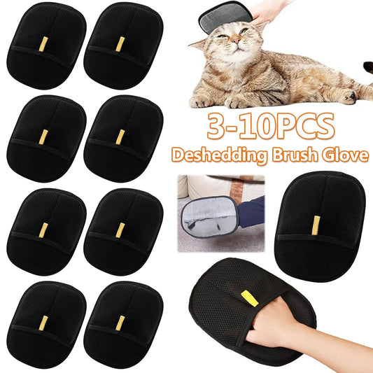 3-10PCS Pet Hair Remover Mitt Pet Grooming Gloves Deshedding Brush Glove for Dog Cat Rabbit with Long/Short/Curly Hair