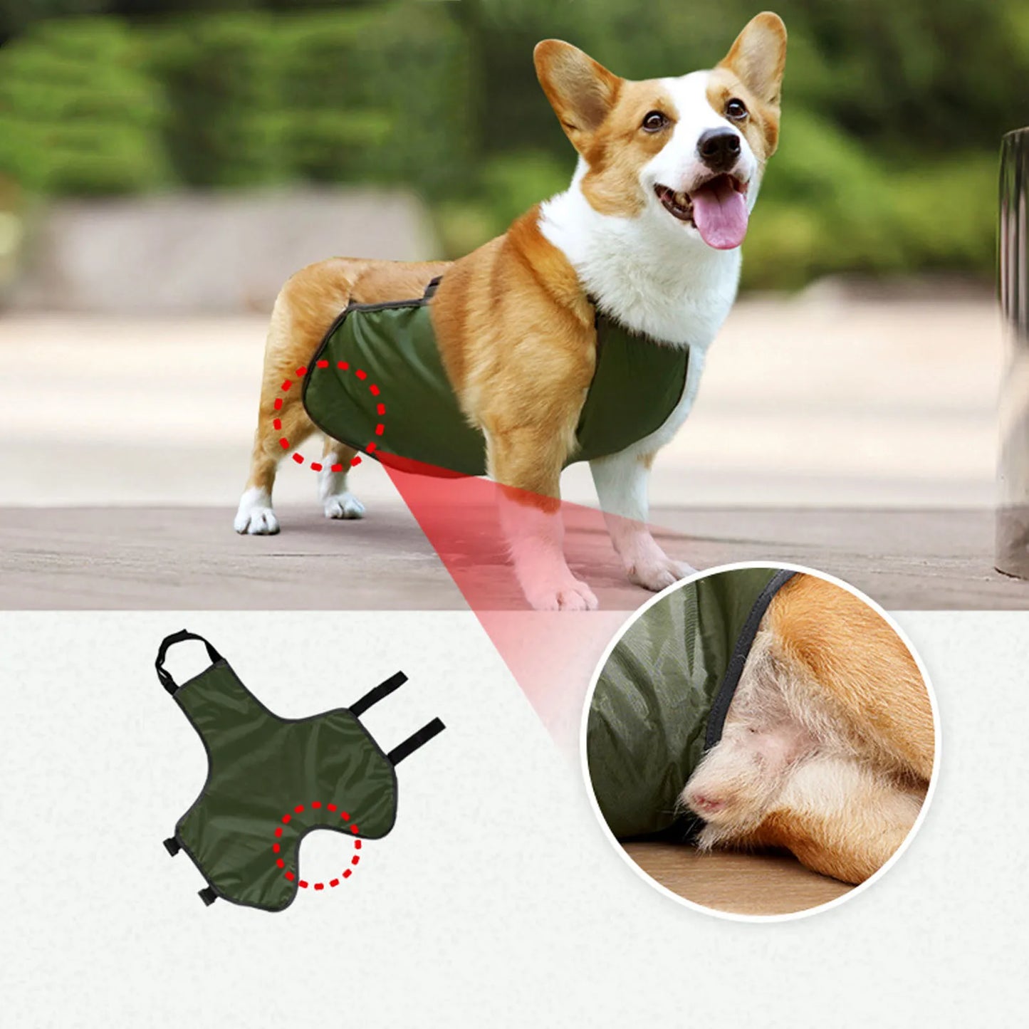 Dog Belly Protector Large Dog Belly Band Waterproof Breathable Full  Easy to Clean Dog Bib Chest Protector for Pets