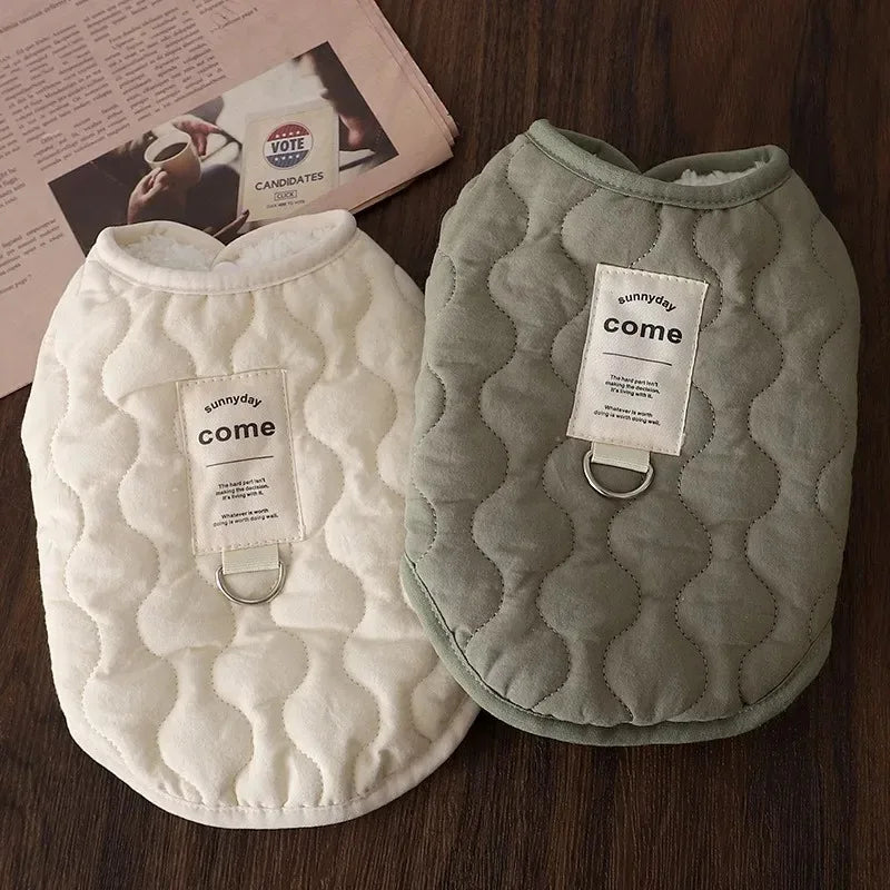 Winter Warm Dog Vest Coat Jacket with D-ring for Small Medium Dogs Puppy Vest Clothes Cotton Pet Jacket Dog Costume 골든리트리버