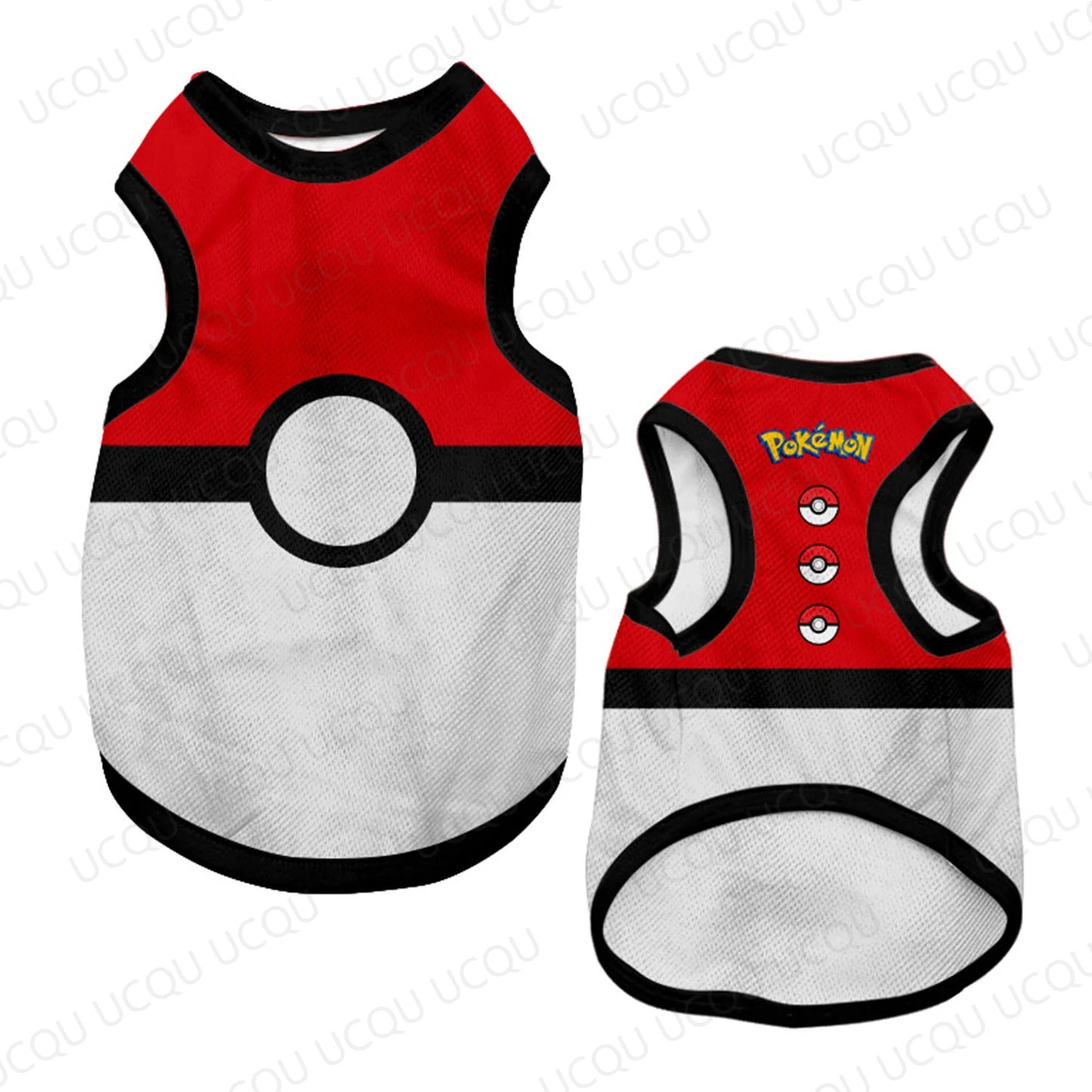 Pokemon Pet Vest for Dogs and Cats – Pikachu Tail, Charmander & Squirtle Print Summer Clothes for Small Medium Large Pets