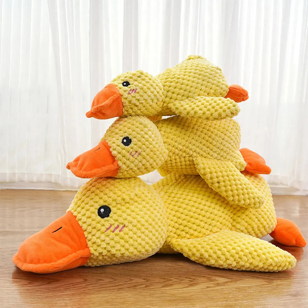 Dog Calming Duck Pet Plush Toy with Quacking Sound Calming Duck Dog Toy Pillow Toy Dog Stuffed Animals Chew Toy for Dogs