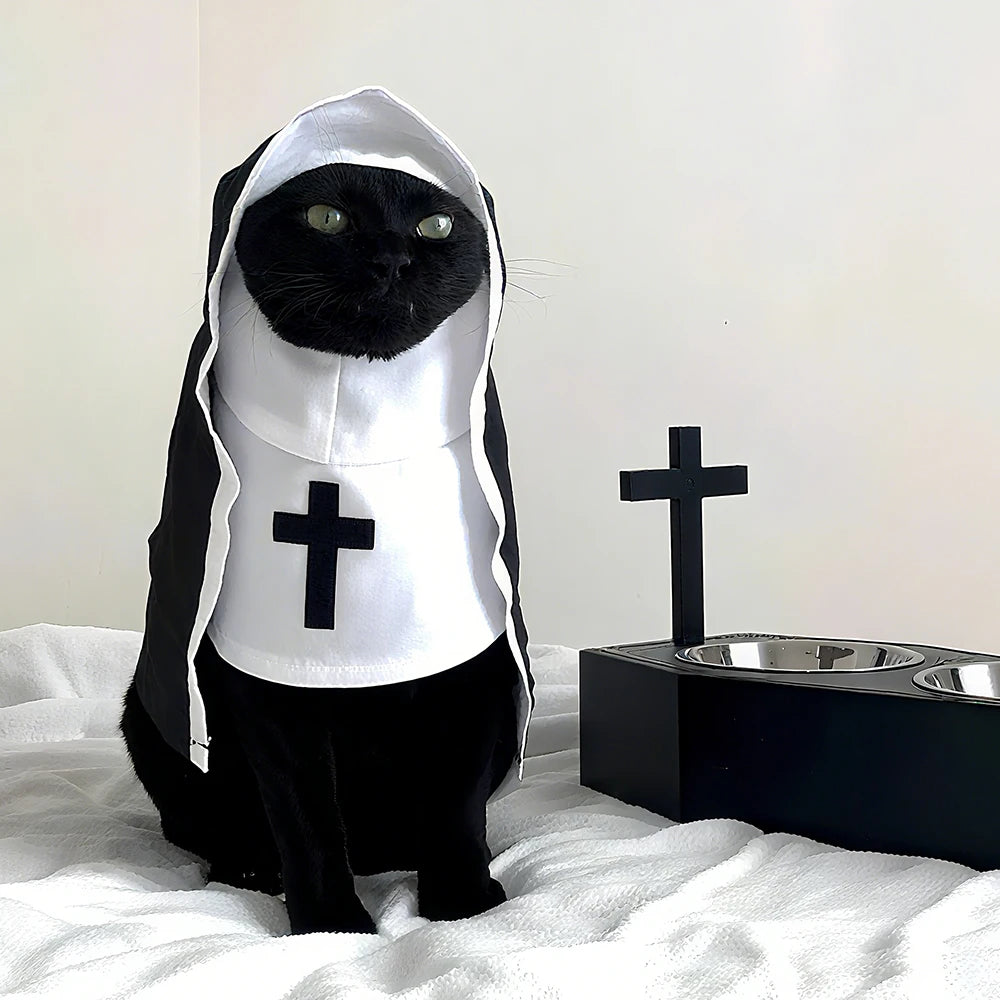 Halloween Dog Clothes for Small Medium Large Dogs Cat Funny Dress Up Cosplay Nun Costumes Jesus Cross Puppy Pug Pet Cute Outfits